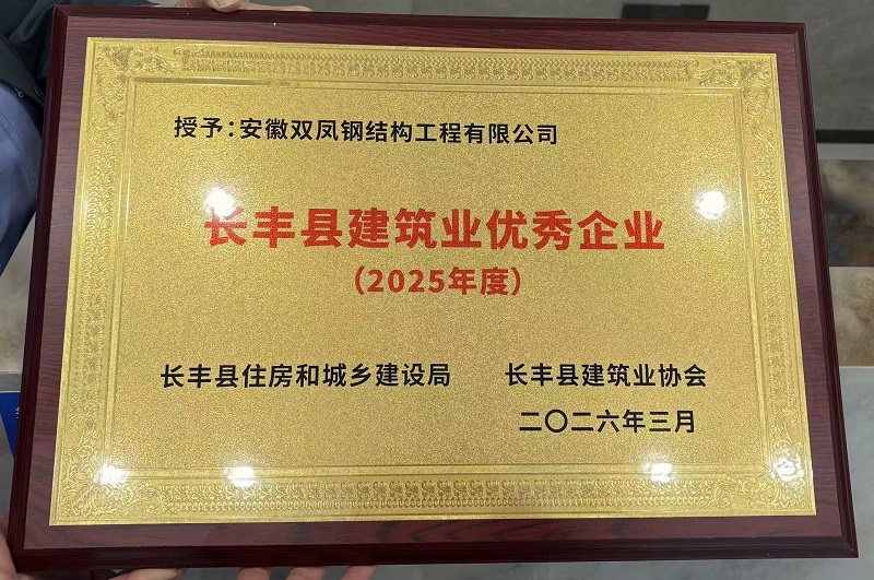 喜获殊荣！我司荣获长丰县 2025 年度 "建筑业优秀企业" 称号